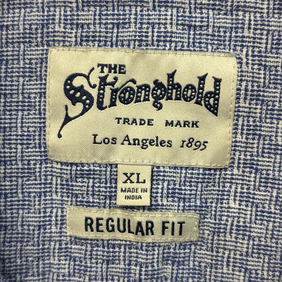 The Stronghold Men Short Sleeve Button Shirt Top XL X-Large Regular Fit D038 -27 - Picture 5 of 14